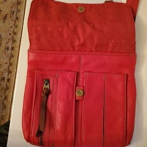 Red fossil crossbody